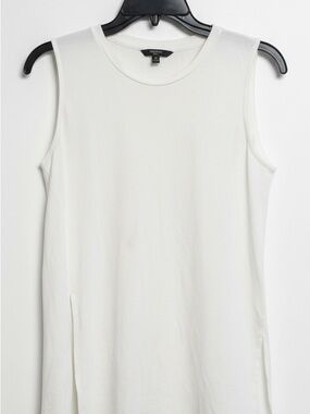 Tresics Ivory Tunic Tank Top  Petite Small Side-Slit Tunic